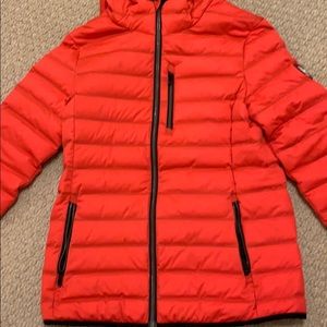 Pink/coral super dry puffer jacket